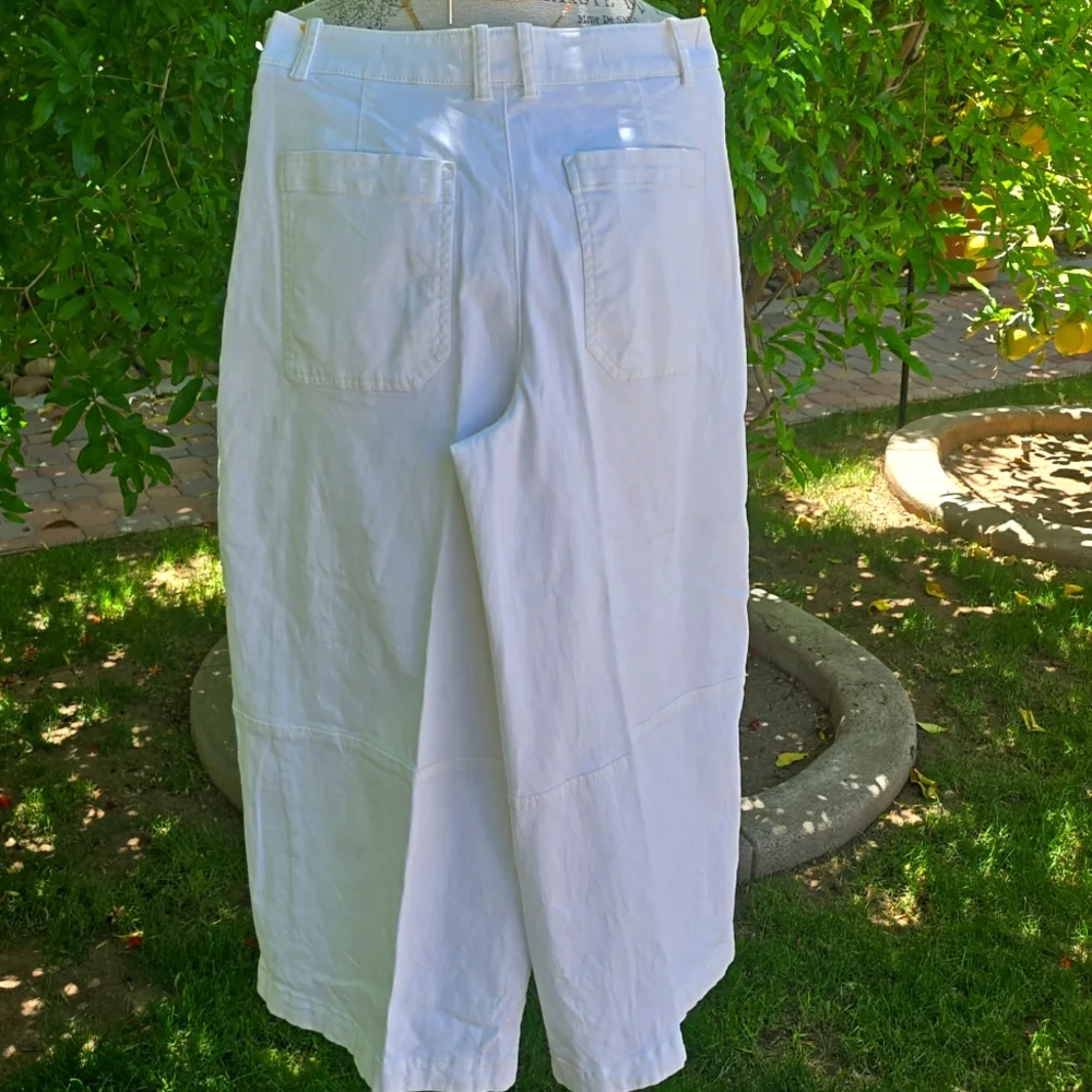 Anthropologie Maeve Plated Barrel Leg Chino Pants - Picture 7 of 7